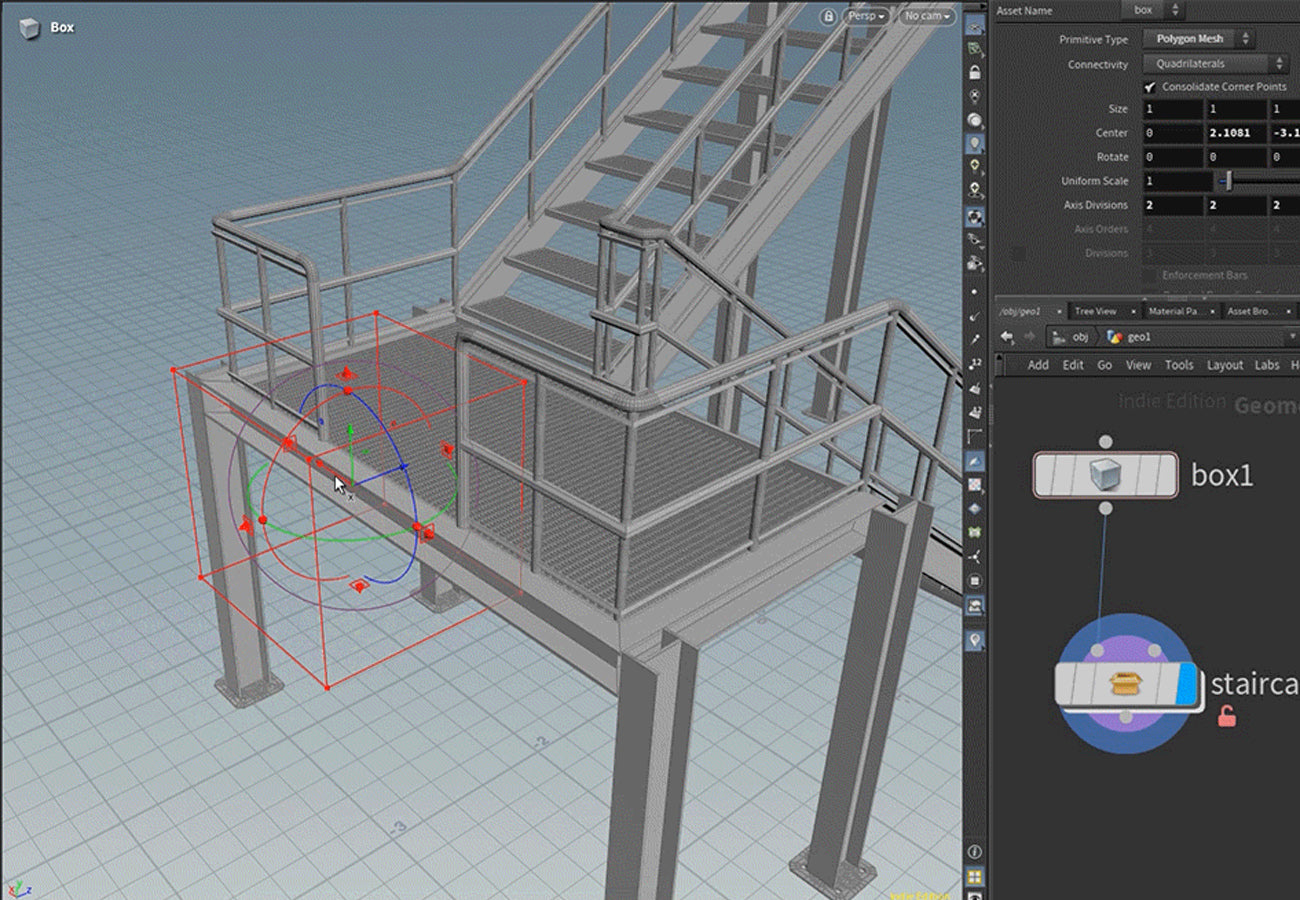 Steel Stairway HDA For Houdini