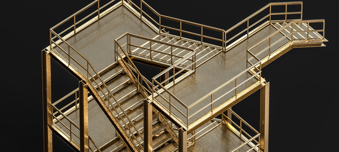 Steel Stairway HDA For Houdini