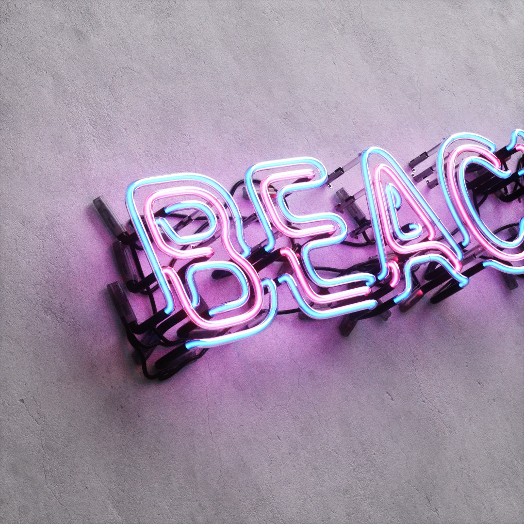 Neon Sign Style A "BEACH"