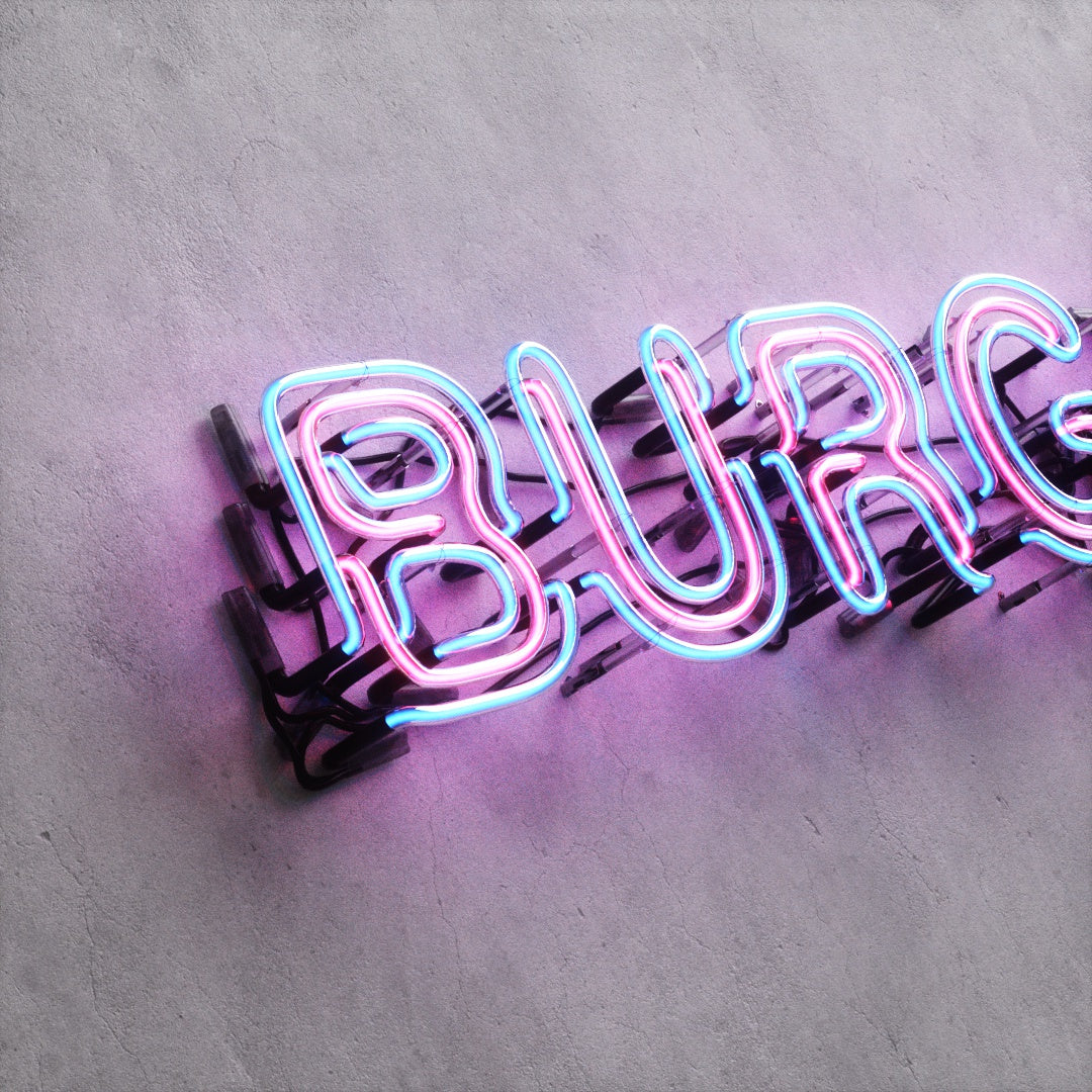 Neon Sign Style A "BURGER"