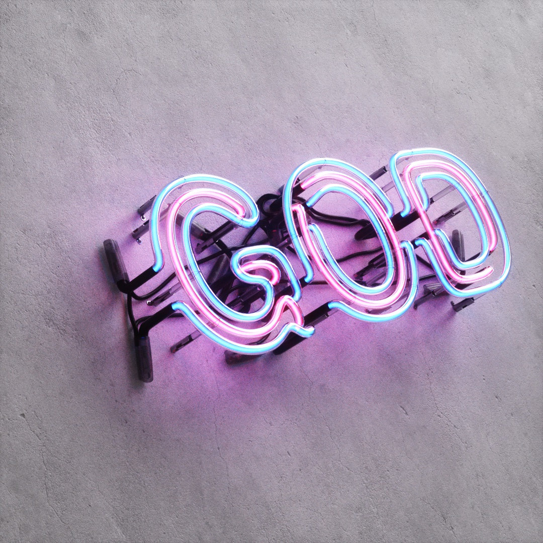 Neon Sign Style A "GOD"